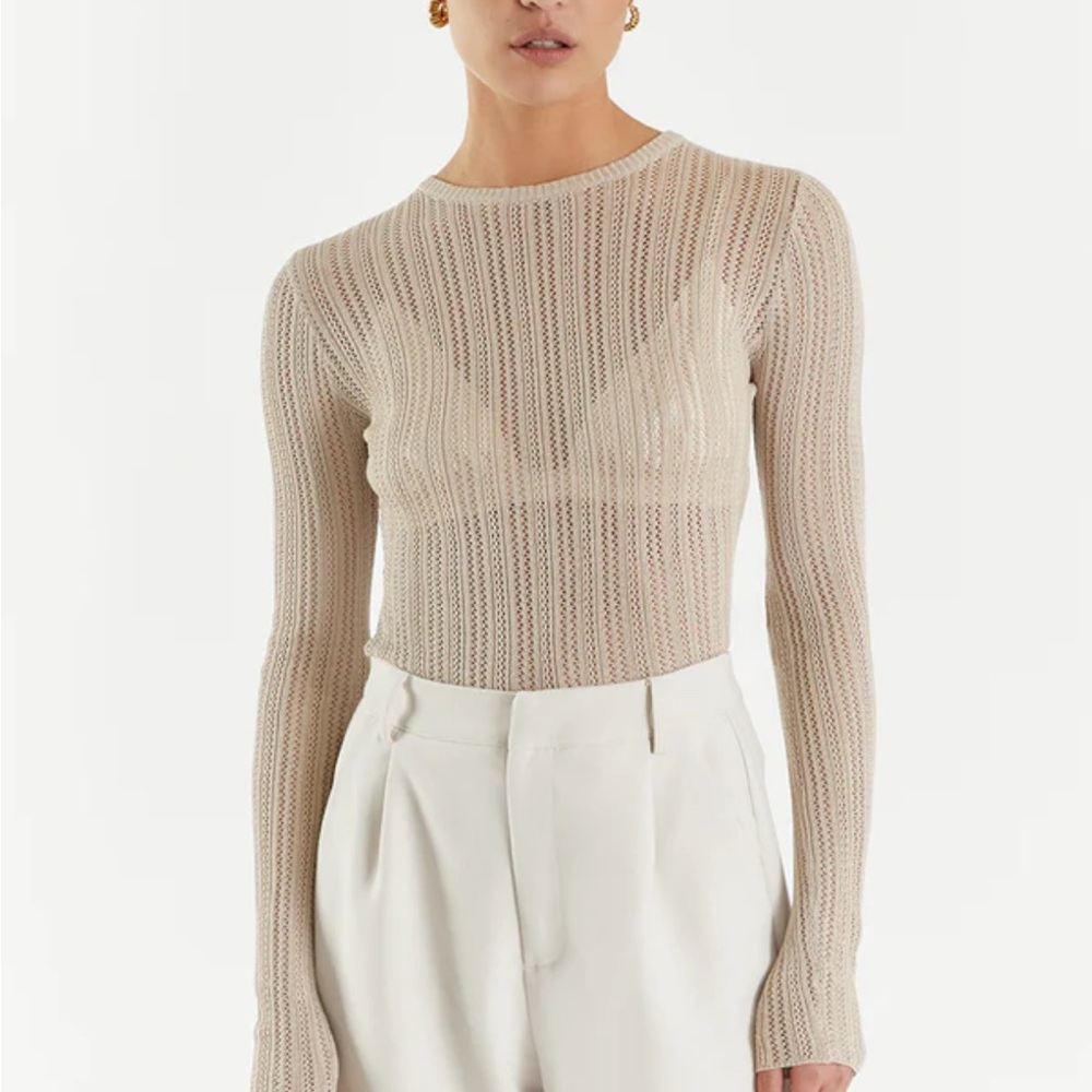 DISSH Estella Long Sleeve Top in Stone